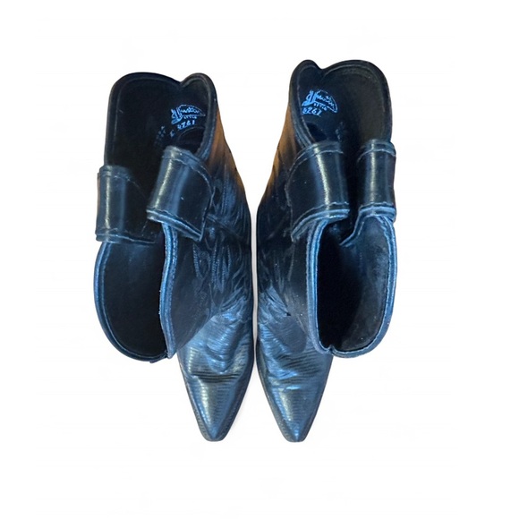 Vintage 90s Justin women’s Black African Dress Lizard skin cowboy boots - Picture 6 of 12